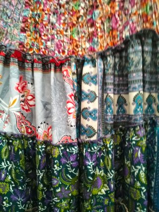 Gonnellone seta indiana patchwork