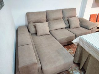 Chaiselongue tela beige