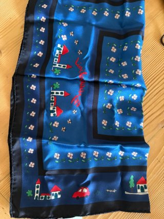 Fazzoletto Braccialini Seta Blu Rosso