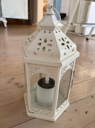 Farolillo blanco con vela LED