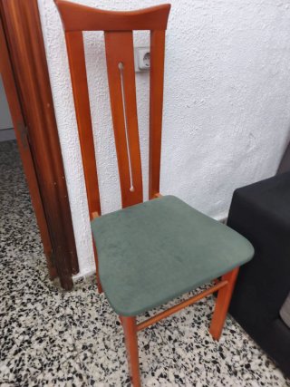 Sillas de comedor madera y tela