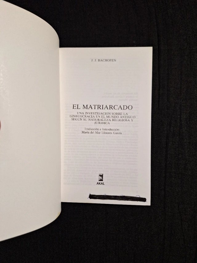 J. J. Bachofen. El matriarcado