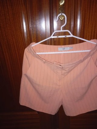 Pantalón corto ICHI salmón rayas
