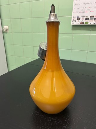 Lámpara colgante cristal naranja años 60