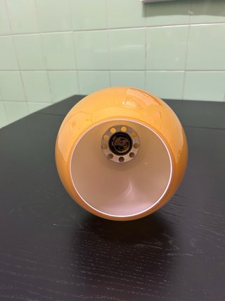 Lámpara colgante cristal naranja años 60