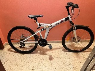 Bicicleta Plegable Blanca con Amortiguador