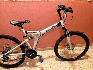 Bicicleta Plegable Blanca con Amortiguador