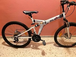 Bicicleta Plegable Blanca con Amortiguador