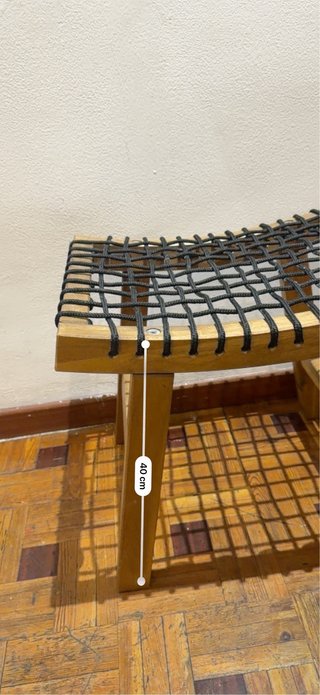 Banco moderno madera y tejido