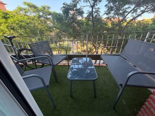 Conjunto terraza/balcón 4 piezas gris
