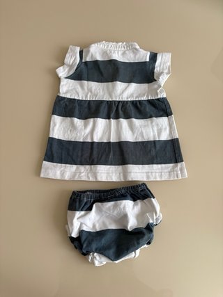 Vestido y braguita bebé Gocco rayas
