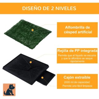 Inodoro para mascotas con césped