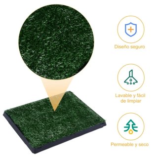 Inodoro para mascotas con césped