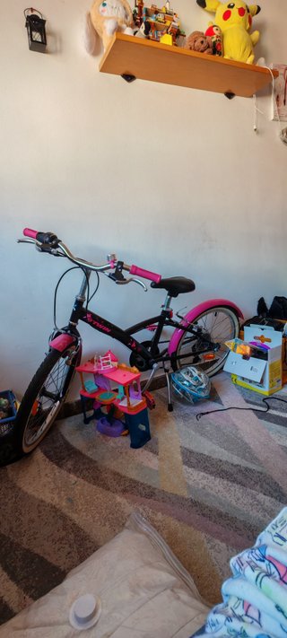 Bicicleta para niña rosa y negra