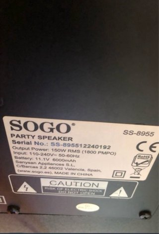Altavoz SOGO Negro Multicolor LED