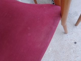 4 Sillas Comedor Madera y Tela Rojas