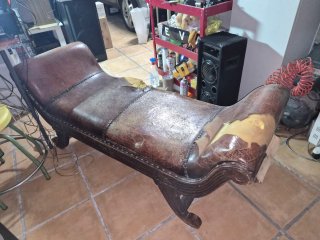 Chaise longue Chesterfield cuero