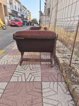 Chaise longue Chesterfield cuero