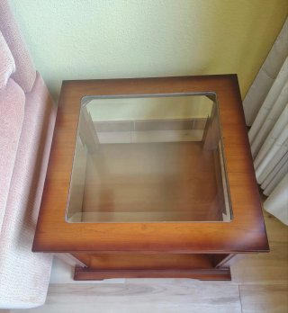 Mesa de centro madera y cristal