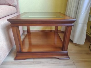 Mesa de centro madera y cristal