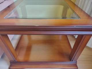 Mesa de centro madera y cristal