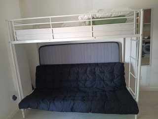 Litera Sofá Cama Blanco y Negro