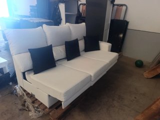 Sofá Chaiselongue Polipiel Blanco