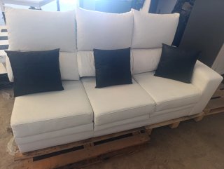 Sofá Chaiselongue Polipiel Blanco