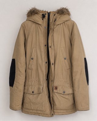 Chaqueta Carhartt Beige con Capucha y Parches