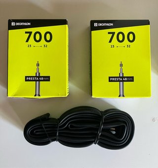 3 Cámaras de bicicleta 700x23-32 Presta 48mm