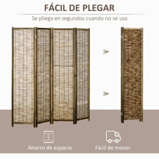 Biombo de bambú 4 paneles