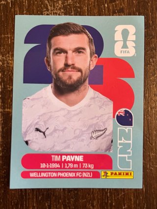 Cromo mundial 2026 TIM PAYNE
