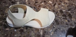 Sandalias Planas Ortopédicas Beige/Blanco