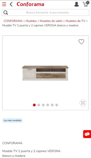 Mueble TV madera y beige