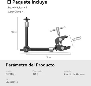 Braccio Magico SmallRig 10 Pollici con Pinza