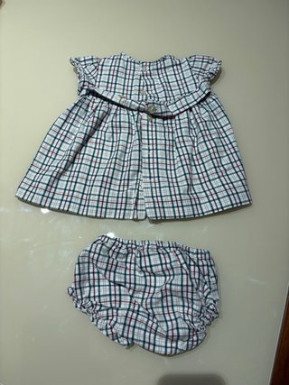 Vestido y braguita Gocco cuadros bebé