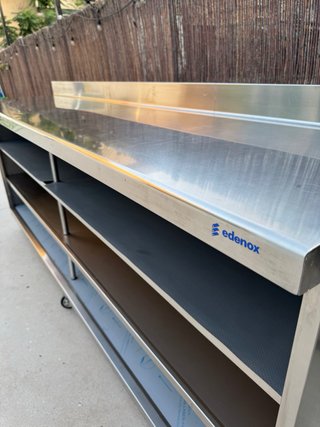 Estantería mostrador acero inoxidable con ruedas