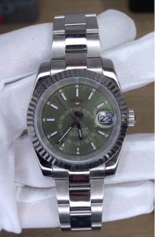 Reloj mod Verde y Plateado
