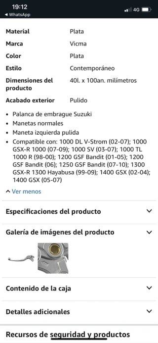 Maneta Izquierda Suzuki Varios Modelos