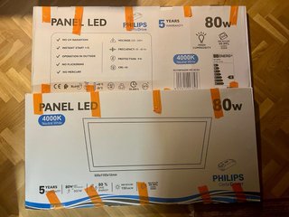 2 Paneles LED Phillips 120x60 80W 8800Lm 6000 K