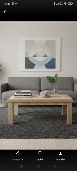 Mesa de centro de madera clara