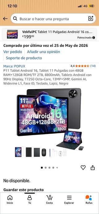Tablet POPX P11 Android 16 Nero