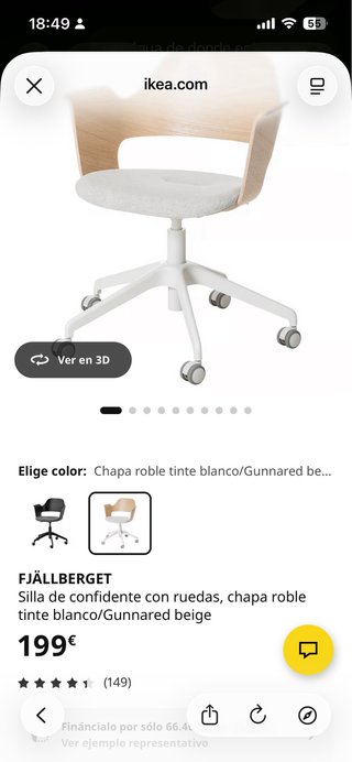 Escritorio y Silla Giratoria madera IKEA LISABO