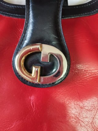 Bolso de mano Gucci rojo piel vintage