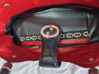 Bolso de mano Gucci rojo piel vintage
