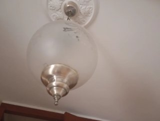 Lámpara colgante cristal y metal