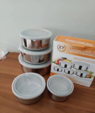 Set 5 Contenitori Acciaio Inox