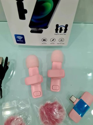 Microfones sem Fio Lavallier Rosa