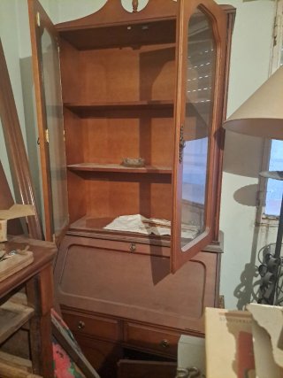 Mueble de entrada madera y cristal