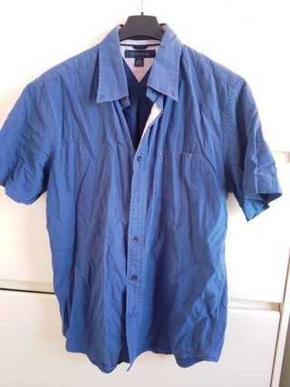 Camicia Tommy Hilfiger Uomo Slim Fit Cotone Blu
